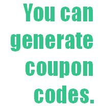 Generate coupon codes