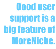 MoreNiche customer support